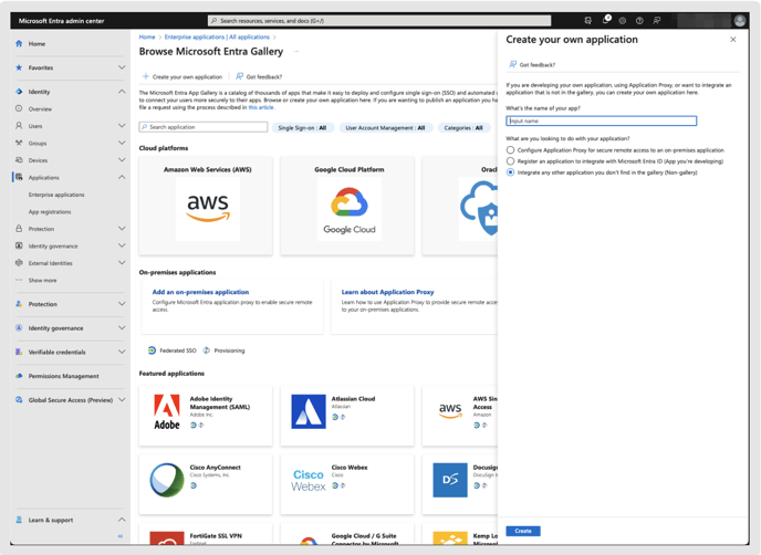 Create a new application